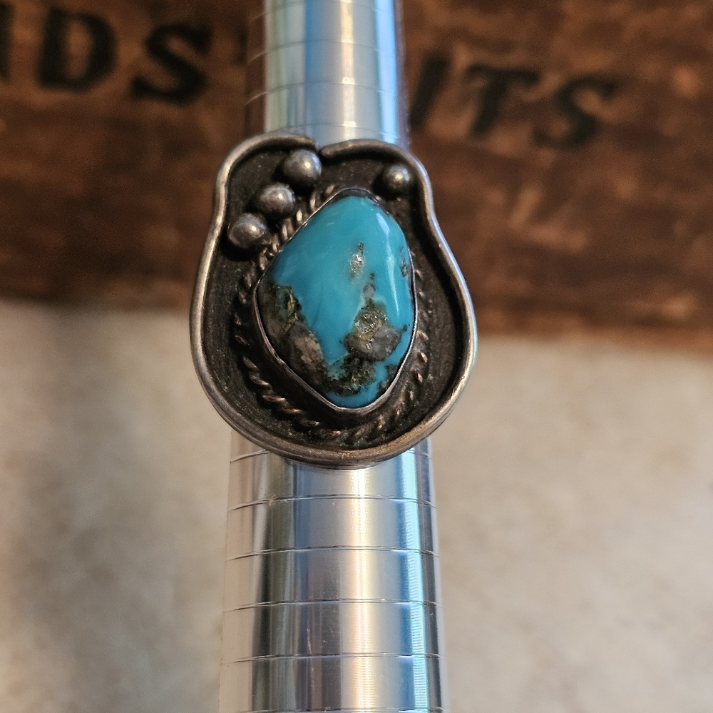 Vintage Navajo Silver Turquoise Ring
